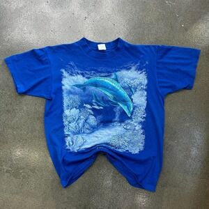 Vintage Single Stitch Sanibel Island Size Large Dolphin Graphic Tee Shirt